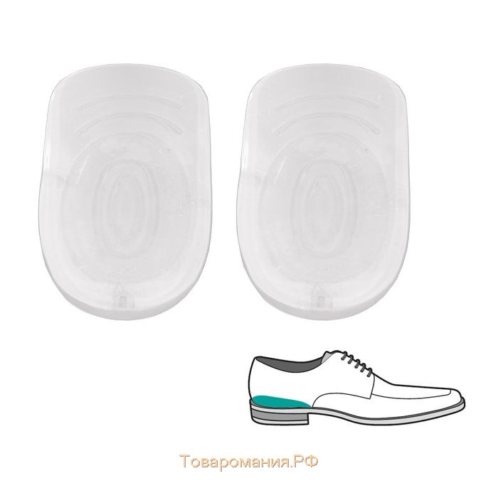Подпяточники для обуви, с протектором, на клеевой основе, силиконовые, 8,7 × 5,7 см, пара, цвет прозрачный