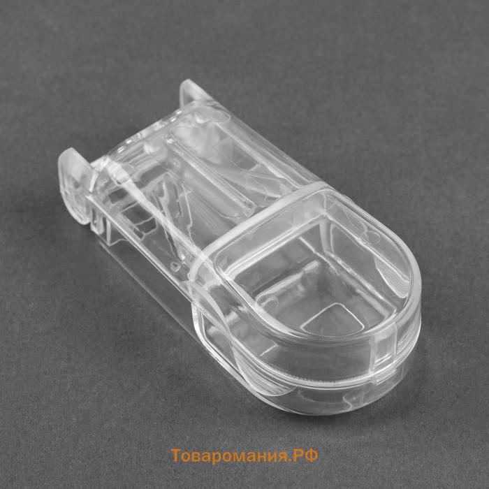 Таблетница с таблеторезкой, 8.5×4×2.5 см, 1 секция, МИКС