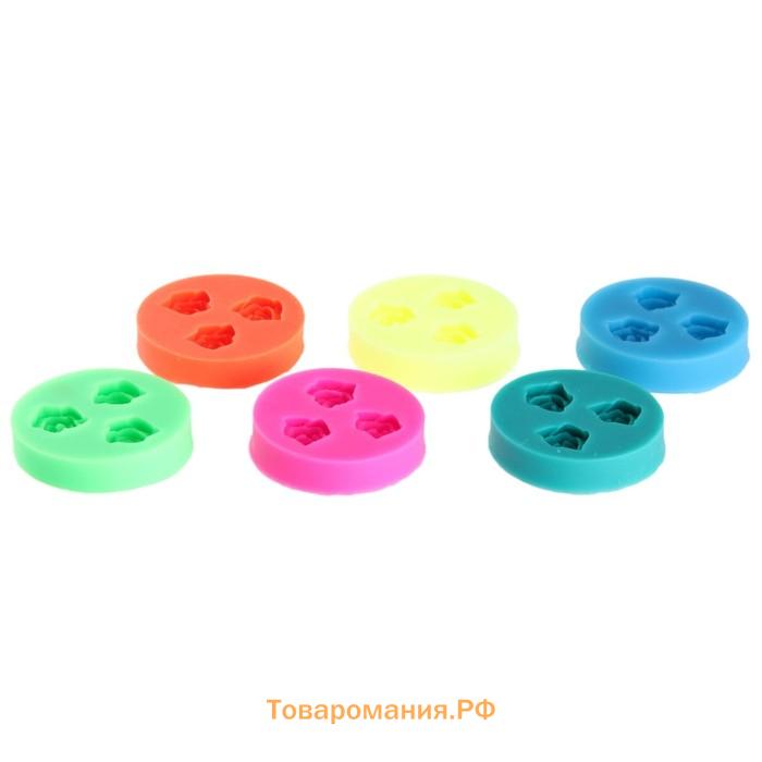 Молд  «Три малых розы», силикон, 4.5 см, розовый