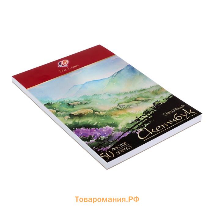 Скетчбук "Луч" De Luxe А5, 50 листов, 148 х 210 мм, блок рисовальная бумага 120 г/м2