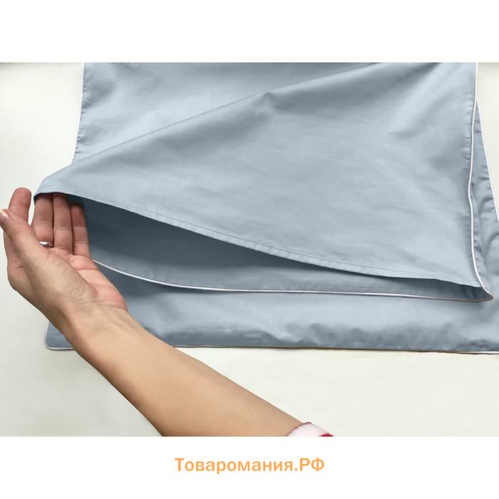 Наволочка Satin Luxe, размер 52x74 см, цвет дымчато-синий