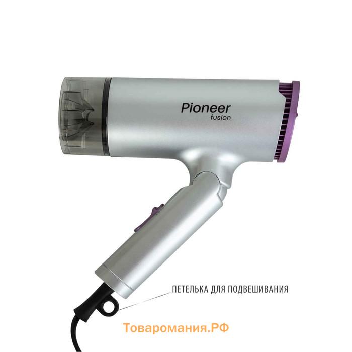 Фен Pioneer HD-1400, 1400 Вт, 2 скорости, 2 режима, серебристо-сиреневый