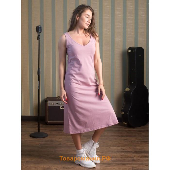 Платье женское, размер 56, цвет розовый
