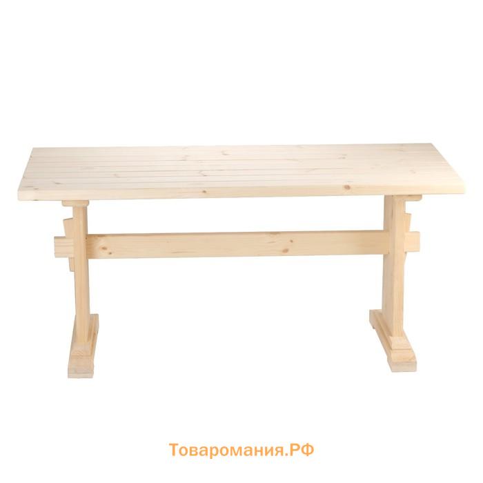 Стол деревянный УСИЛЕННЫЙ толщина доски 4 см  160х76,5х71,5 см, ХВОЯ