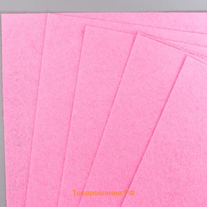 Фетр жёсткий 1 мм "Нежно-розовый" набор 5 листов формат А4