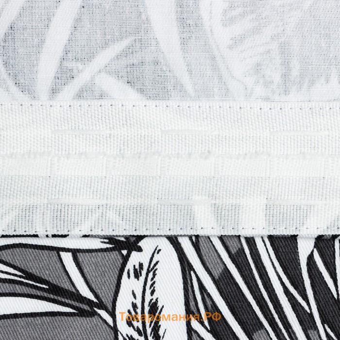 Комплект штор для кухни с подхватами  Palm leaves, 149×180 см - 2 шт.