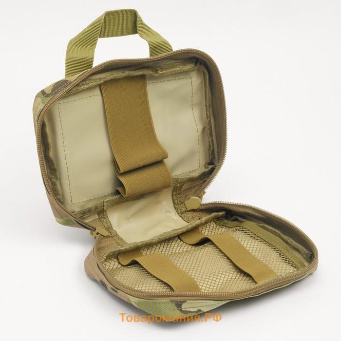 Подсумок медицинский, тактический, отрывной, камуфляж мультикам, 19×15 см