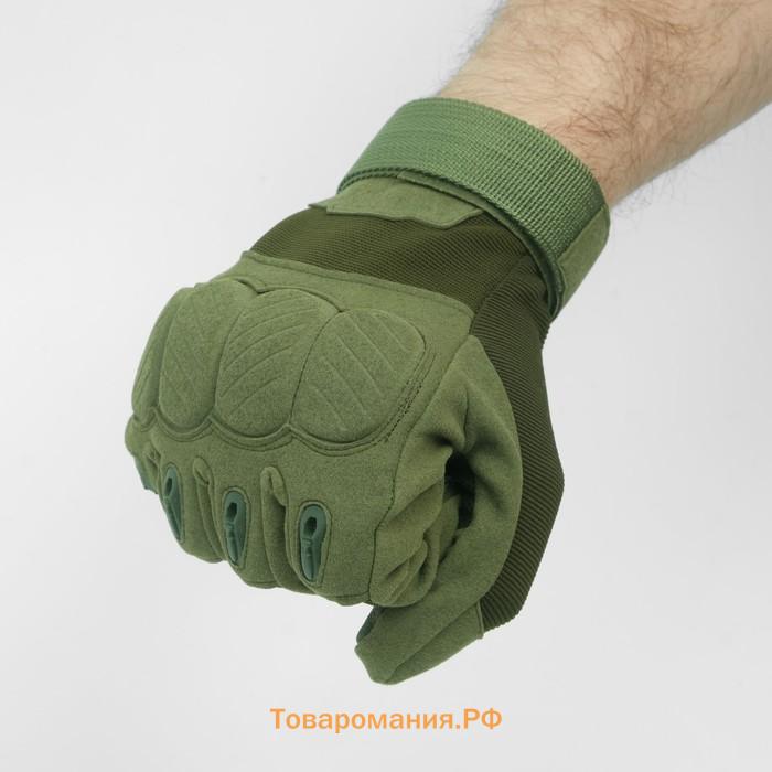 Перчатки тактические мужские Storm tactic с защитой суставов, размер - XL, олива