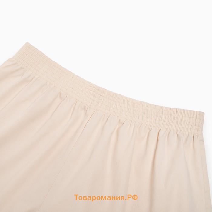 Костюм женский (рубашка, шорты) MINAKU: Oversize цвет молочный, размер 46