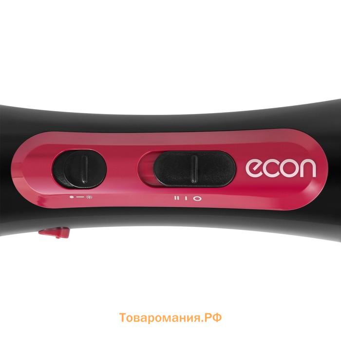 Фен-щётка econ ECO-BH02B, 1000 Вт, 2 режима, чёрно-розовая