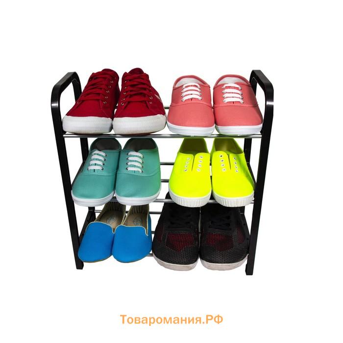 Этажерка для обуви TRINITY, 400 × 190 × 420 мм, 3-х ярусная
