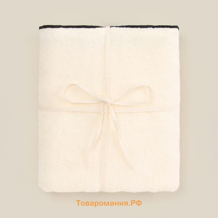 Полотенце махровое SL HOME: Black Frame "Айвори" 100х180 см, 100% хлопок, 470 г/м2