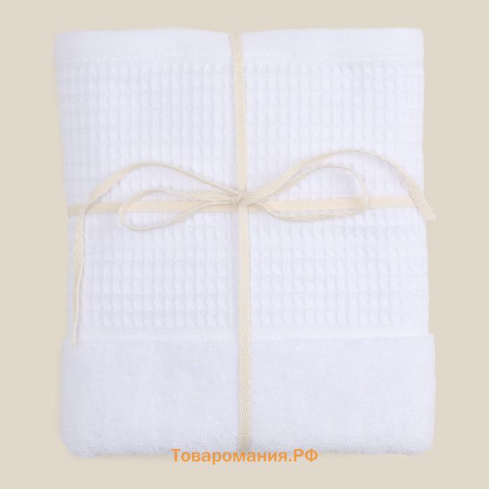 Полотенце махровое SL HOME: Waffle "Блан де Блан" 90х150 см, 100% хлопок, 490 г/м2