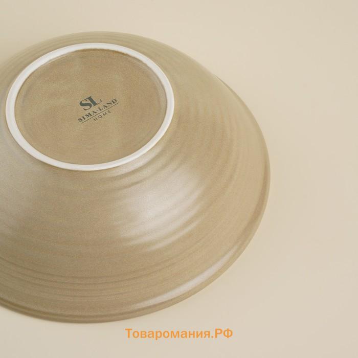 Салатник SL Home «Песчаный бриз», 1 л, фарфор, бежевый