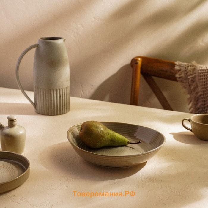 Тарелка глубокая SL Home «Песчаный бриз», 1.3 л, 26×24×6 см, фарфор, бежевая
