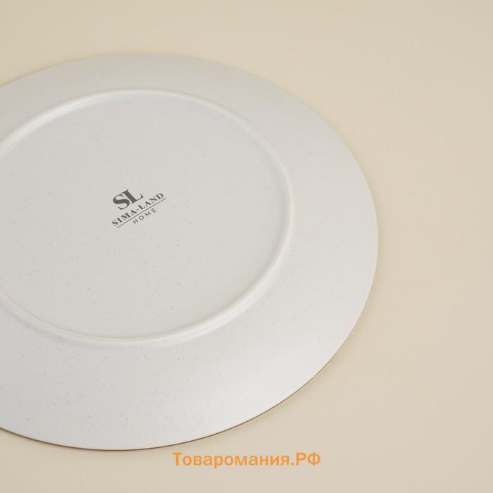 Тарелка SL Home «Волна в камне», d=20.5 см, фарфор, белая