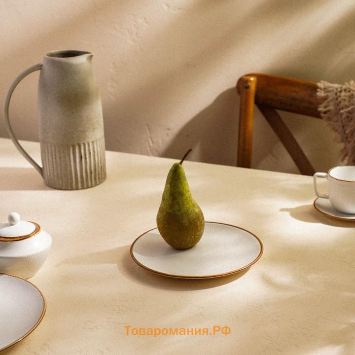 Тарелка SL Home «Волна в камне», d=20.5 см, фарфор, белая