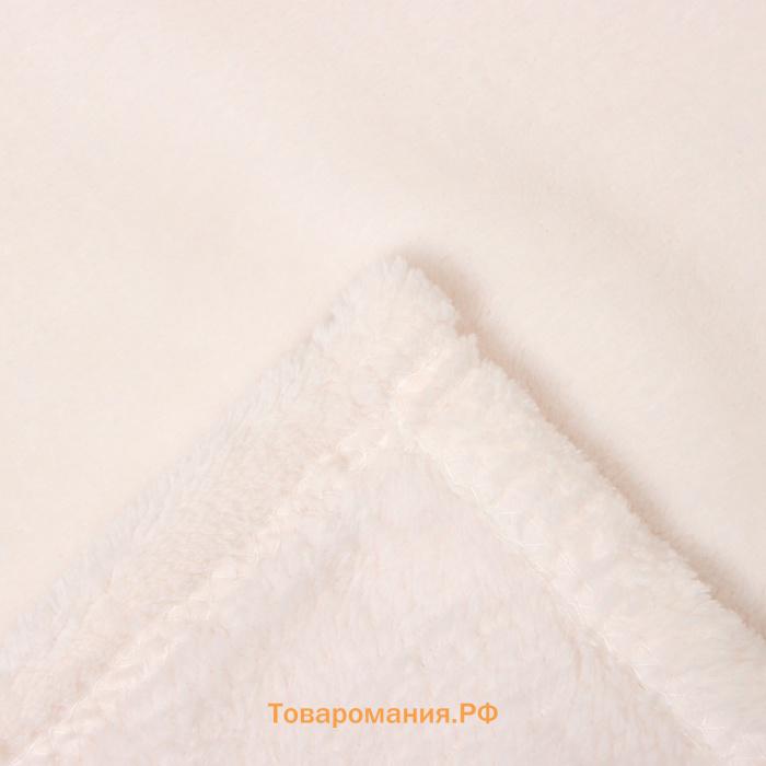 Плед  цв.молочный 200*220 см,100% п/э, корал-флис 220 гр/м2