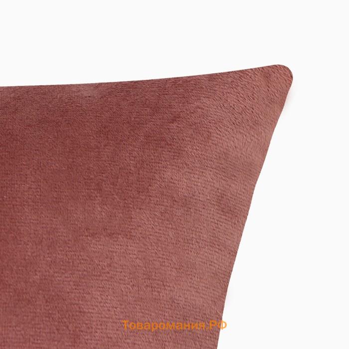 Подушка декоративная  цв. пыльная роза, 30*30см, велюр