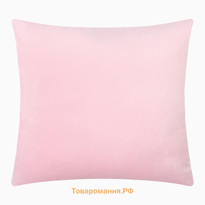Подушка декоративная  цв. розовый, 30*30см, велюр