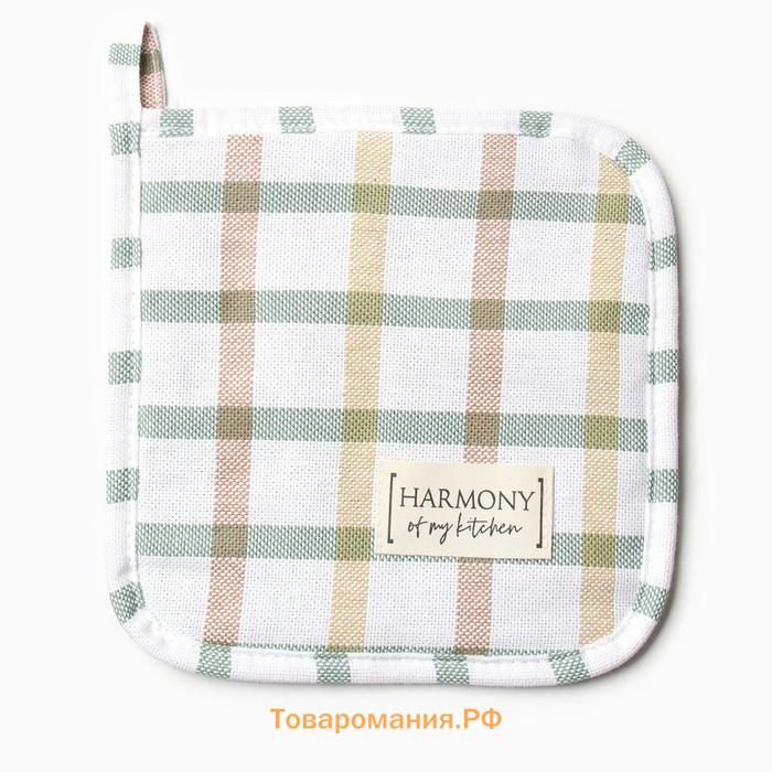 Набор  Harmony: фартук 60х70см, прихватка 19х19см, полотенце 40х73см,  рогожка 186 г/м2