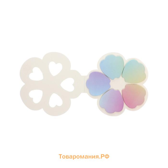 Блок с липким краем, набор 93 мм, заметки 35×35 мм, фигурный, deVENTE Flower, 5 цветов × 20 листов, офсет