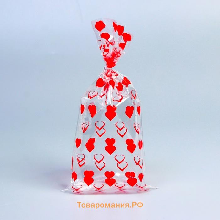 Пакет фасовочный БОПП, «Сердца» 15×30 см