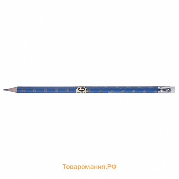 Карандаш чернографитный с ластиком, HB "Гарри Поттер", круглый, заточенный, в пластиковой тубе