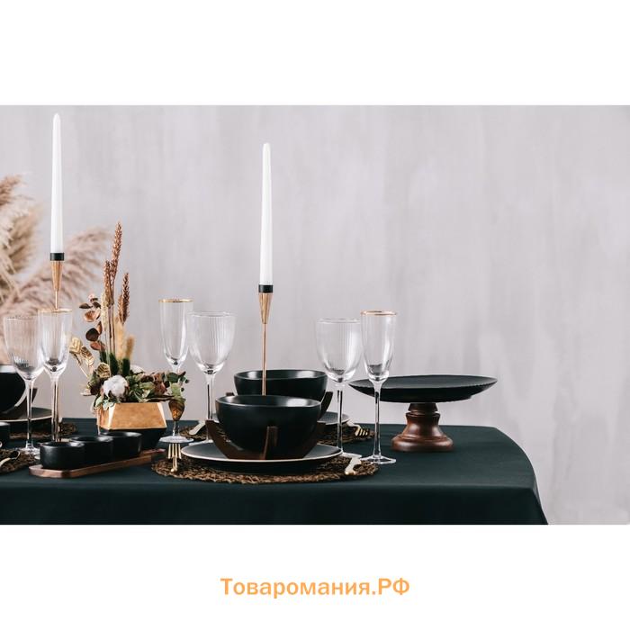 Блюдо фарфоровое для подачи Magistro «Галактика», 27×12.5 см, чёрный