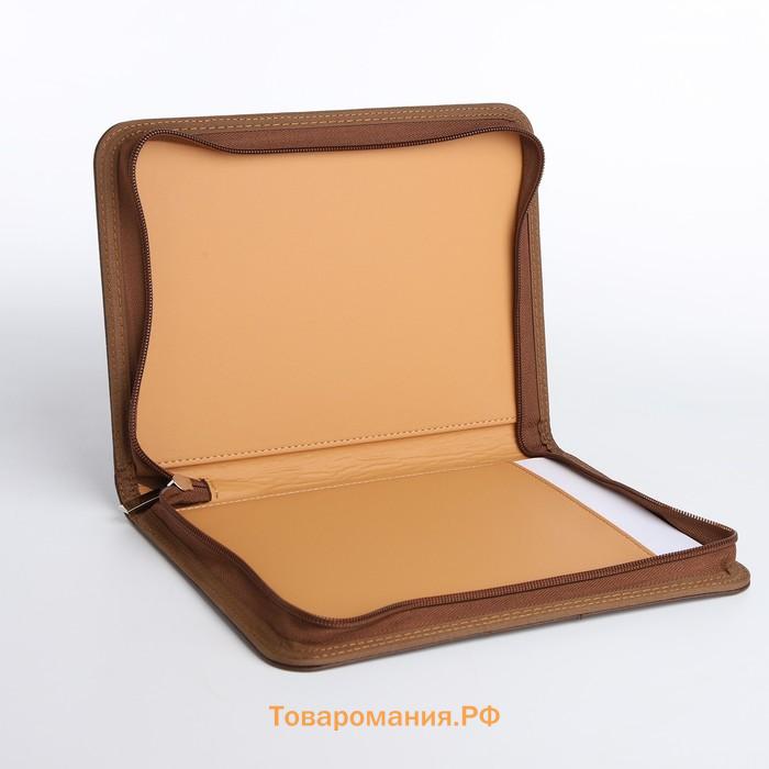Папка для документов, А5, коричневая