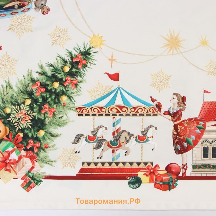 Скатерть новогодняя "" "Щелкунчик" 110х150 см, с ВГМО, 100% хл, саржа 190 г/м2