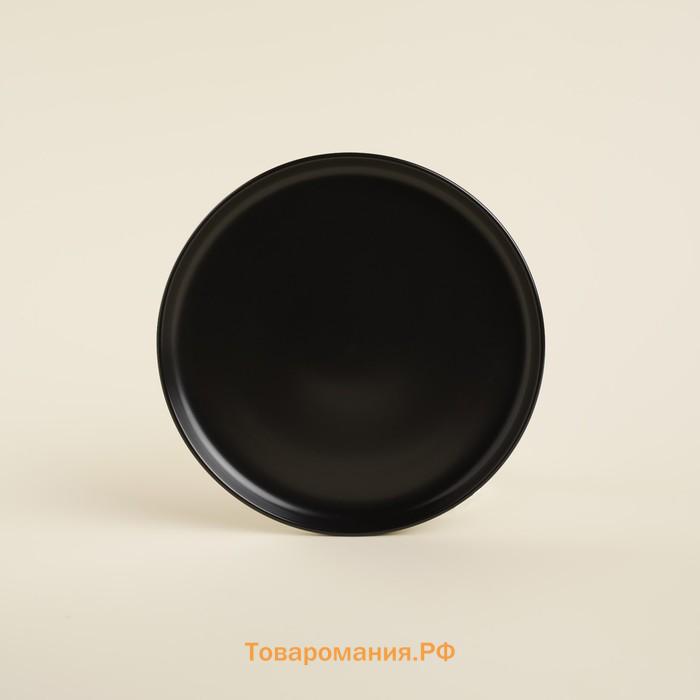 Тарелки SL Home «Дарк», d=20.3 см, набор 2 шт., фарфор, чёрные