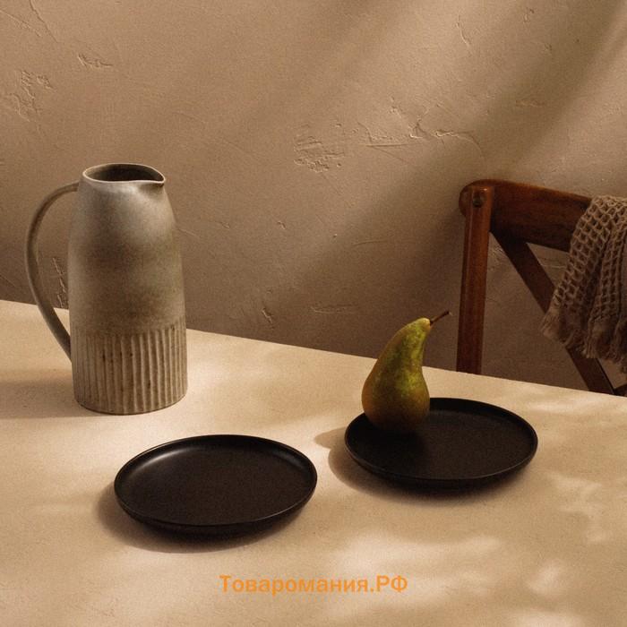 Тарелки SL Home «Дарк», d=20.3 см, набор 2 шт., фарфор, чёрные