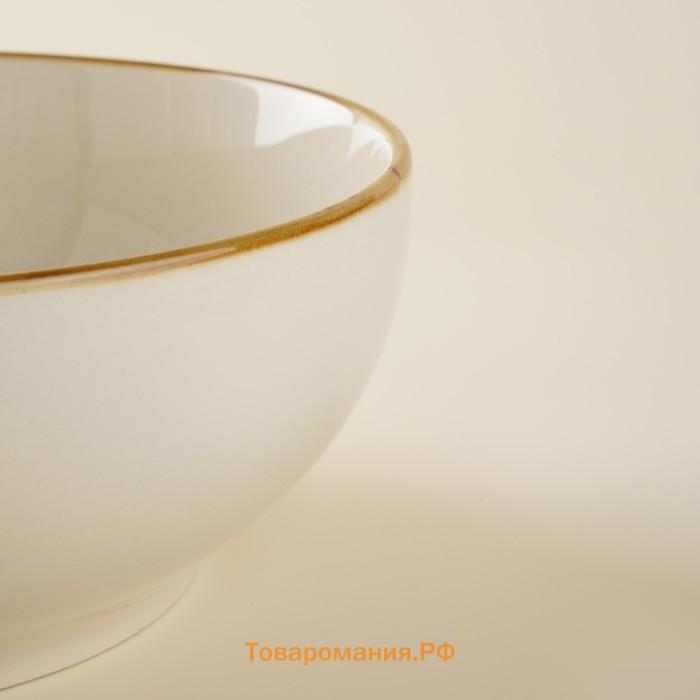 Салатники SL Home «Леггеро», 1.2 л, d=18.5 см, набор 2 шт., фарфор, бежевые