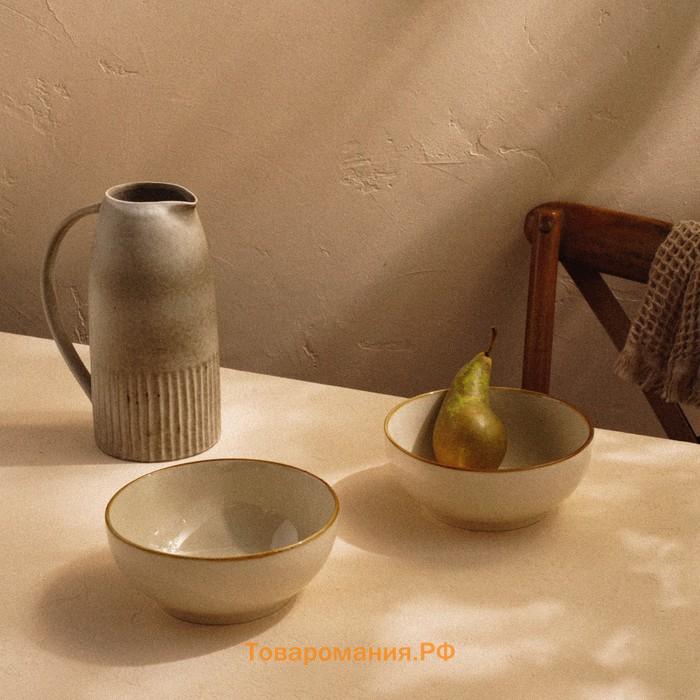 Салатники SL Home «Леггеро», 1.2 л, d=18.5 см, набор 2 шт., фарфор, бежевые