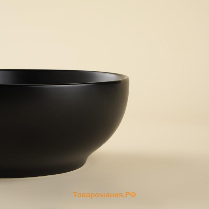 Салатники SL Home «Дарк», 1.2 л, d=18.5 см, набор 2 шт., фарфор, чёрные