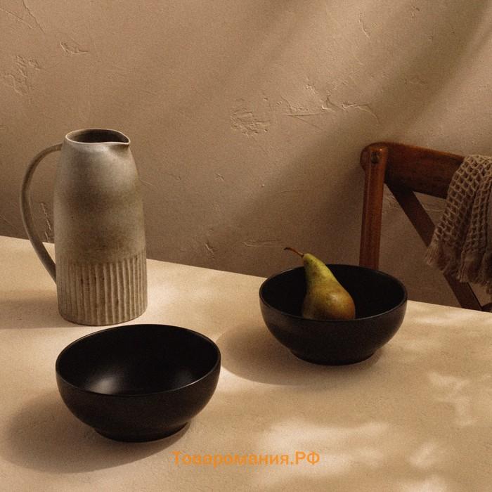 Салатники SL Home «Дарк», 1.2 л, d=18.5 см, набор 2 шт., фарфор, чёрные