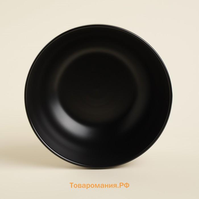 Тарелки глубокие SL Home «Дарк», d=18.5 см, набор 2 шт., фарфор, чёрные