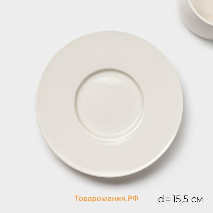 Набор кофейный Magistro Whitewarm, 4 предмета: чашка 250 мл, блюдце d=15.5 см, фарфор