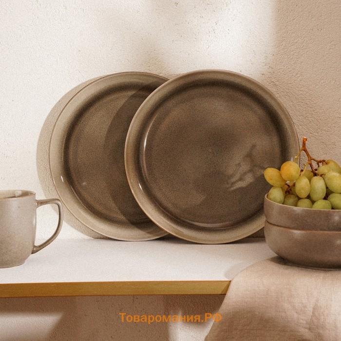 Тарелки SL Home «Мольвено», d=21.4 см, фарфор, набор 2 шт., зелёные
