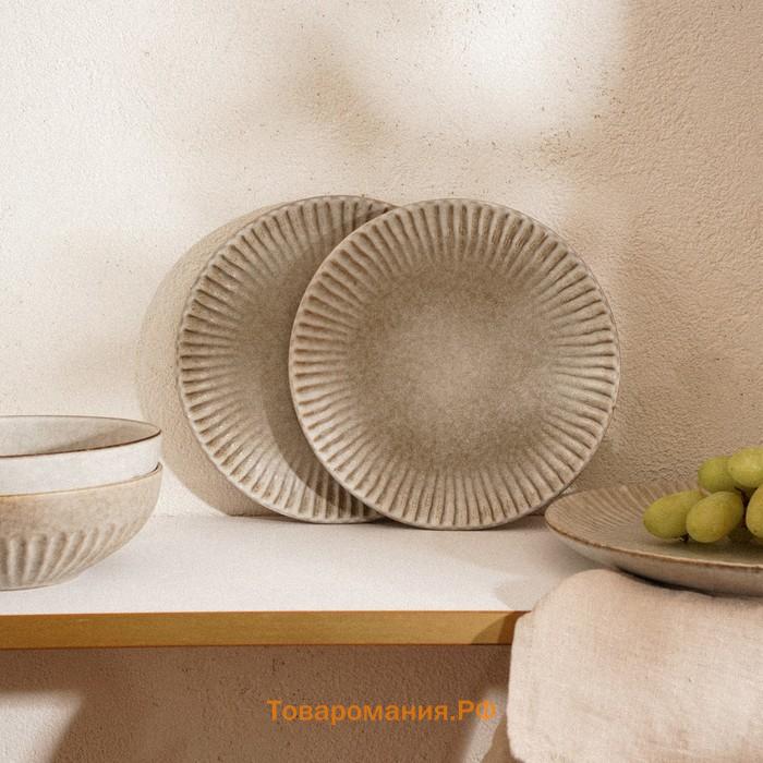 Тарелки SL Home «Монти», d=27 см, набор 2 шт., фарфор, серые