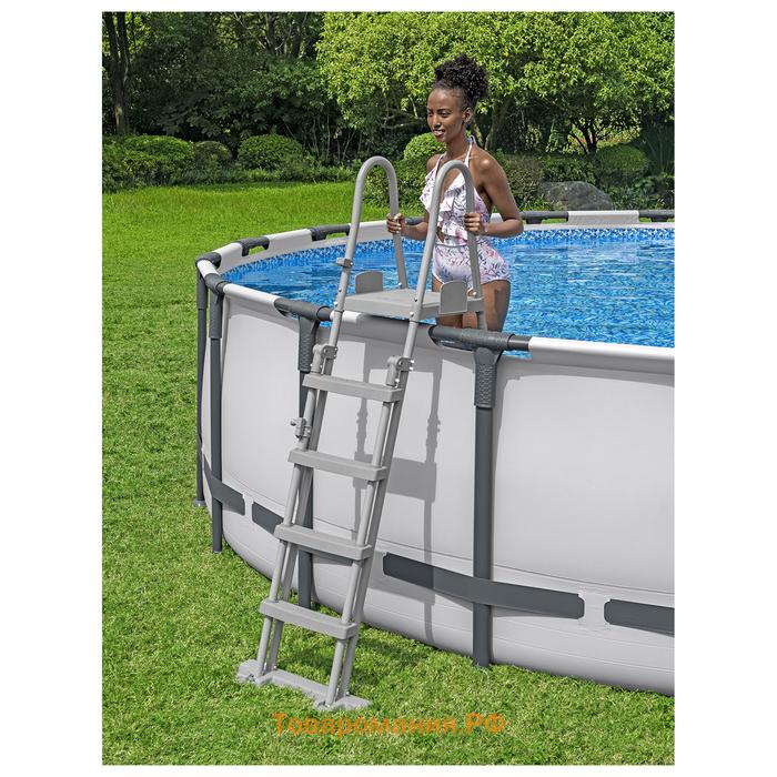 Бассейн каркасный Bestway Steel Pro Max 561FM, 610×132 см, фильтр-насос, лестница, тент, круглый