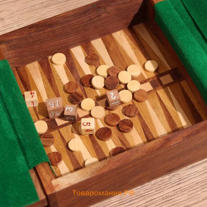 Игра настольная 2 в 1, шахматы, бэкгэммон, 15.5×15.5×5 см, дерево шишам
