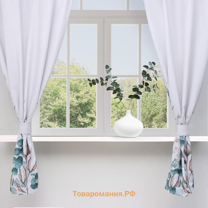Комплект штор для кухни с подхватами  Cotton, 145×180 см-2 шт., 100% п/э