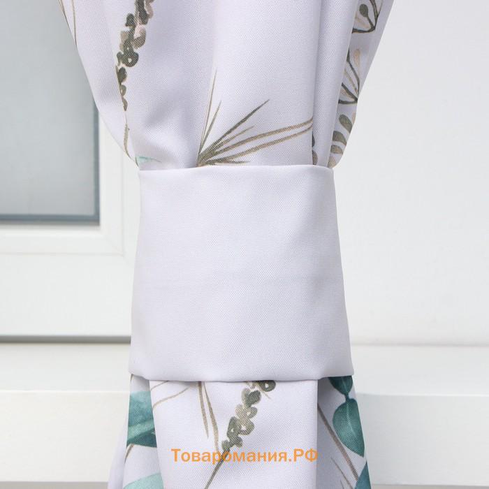 Комплект штор для кухни с подхватами  Cotton, 145×180 см-2 шт., 100% п/э