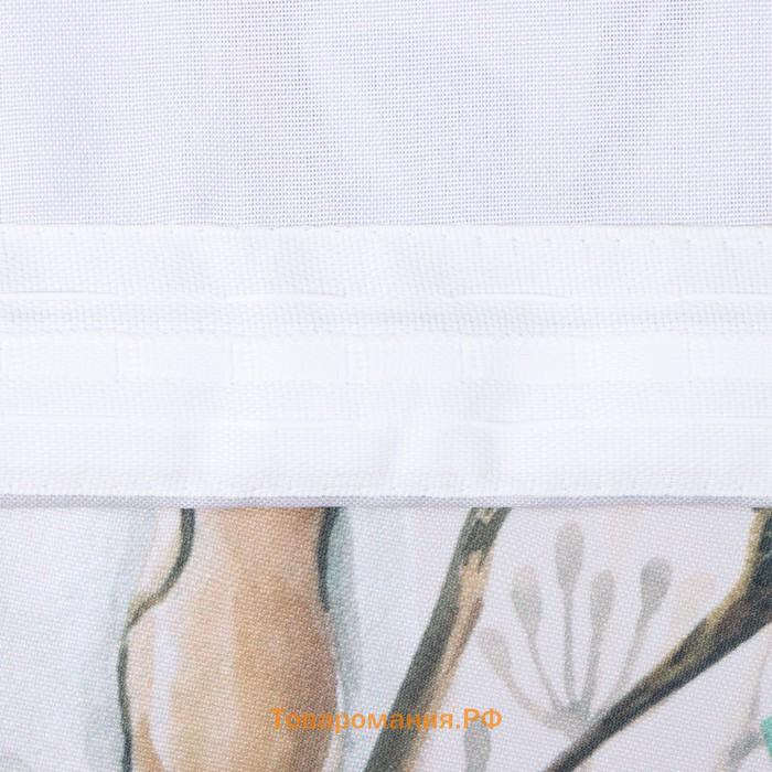 Комплект штор для кухни с подхватами  Cotton, 145×180 см-2 шт., 100% п/э