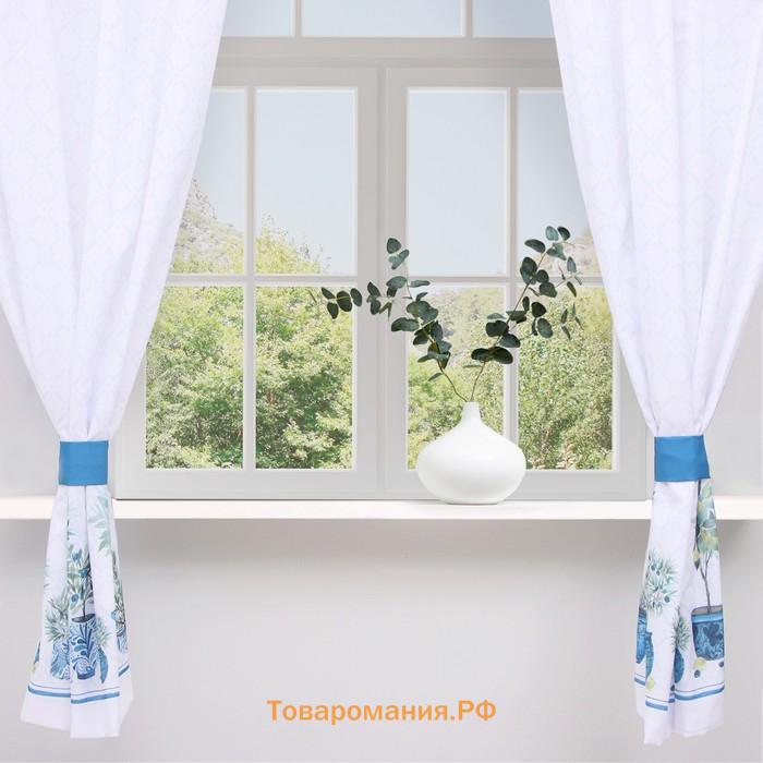 Комплект штор для кухни с подхватами  Olives, 145×180 см-2 шт., 100% п/э