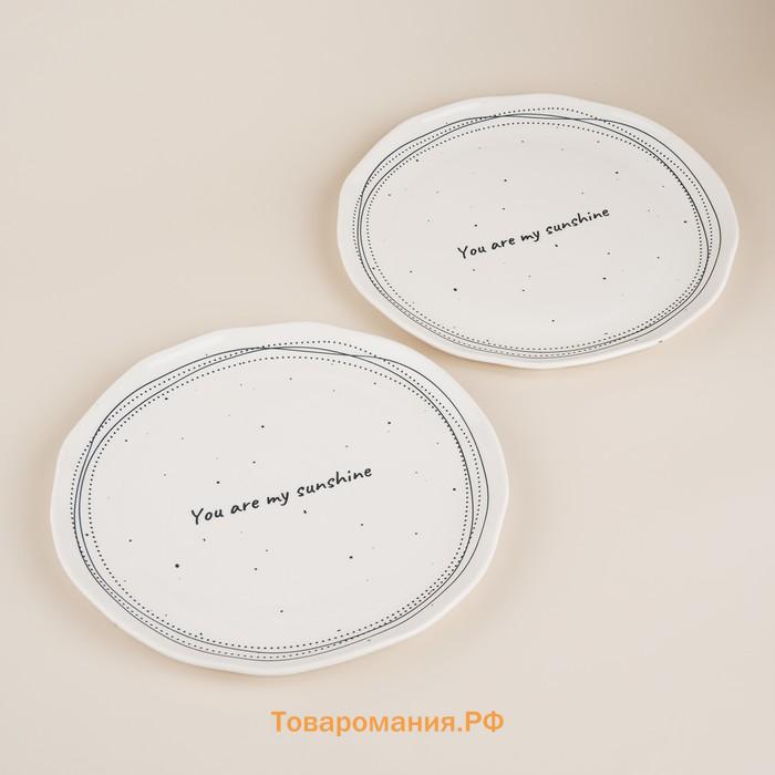Тарелки SL Home «Милый дом», d=27 см, набор 2 шт., фарфор, белые