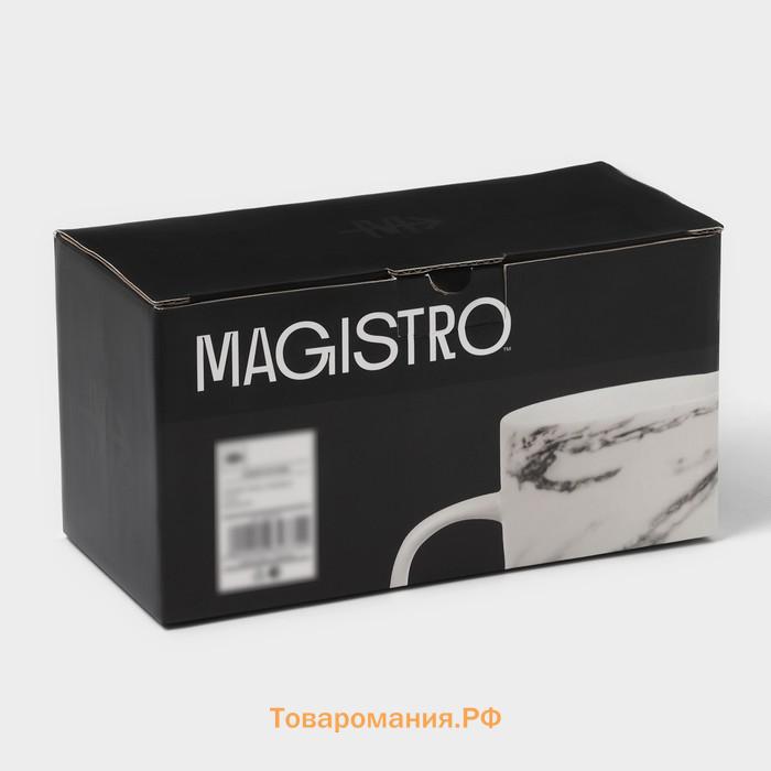 Набор кружек Magistro Real Marble, 400 мл, 2 шт, фарфор, белый