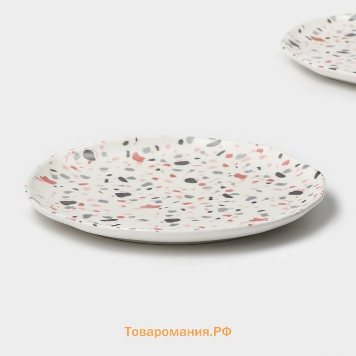 Десертные тарелки Magistro Terazzo, d=18.5 см, набор 2 шт., фарфор, белые